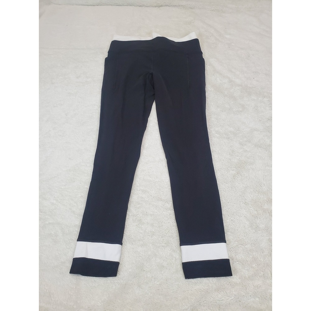 Athleta Salutation Stash Double Up Black White Tight Legging Medium Yoga Active